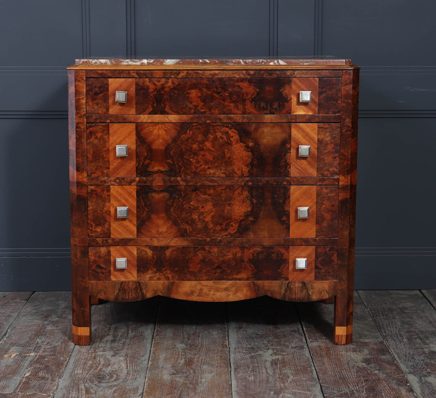 Burr Walnut Art Deco Chest of Drawers