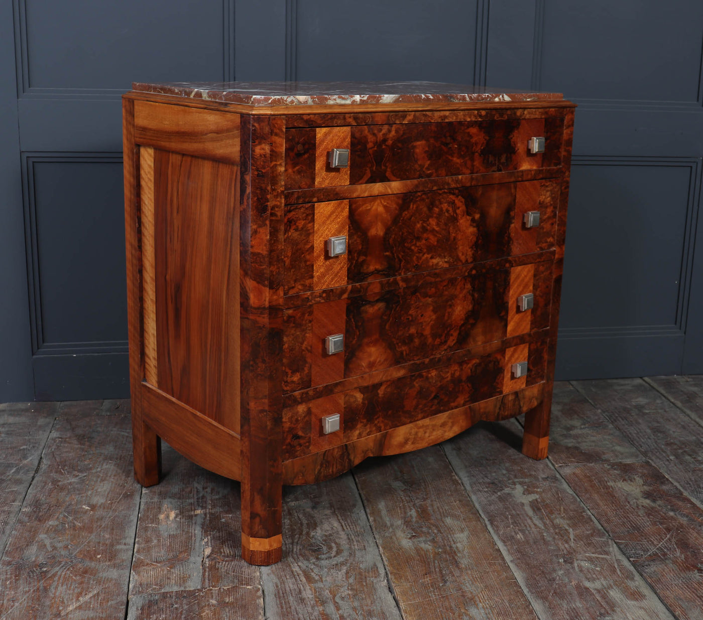 Burr Walnut Art Deco Chest of Drawers