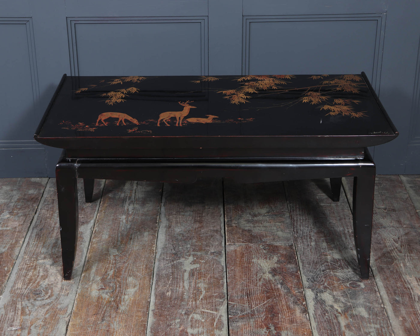 Black lacquer and gilt coffee table