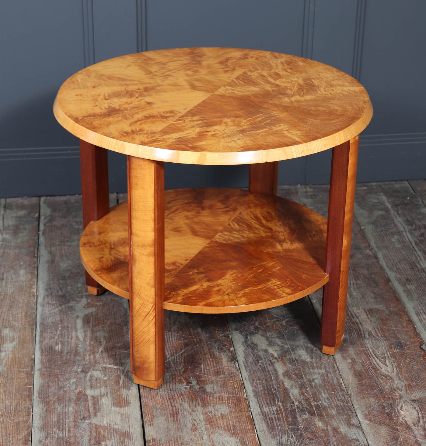 English Art Deco two tier Coffee Table in Maple