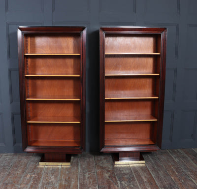 Pair of French Art Deco Tall open Bookcases c1925