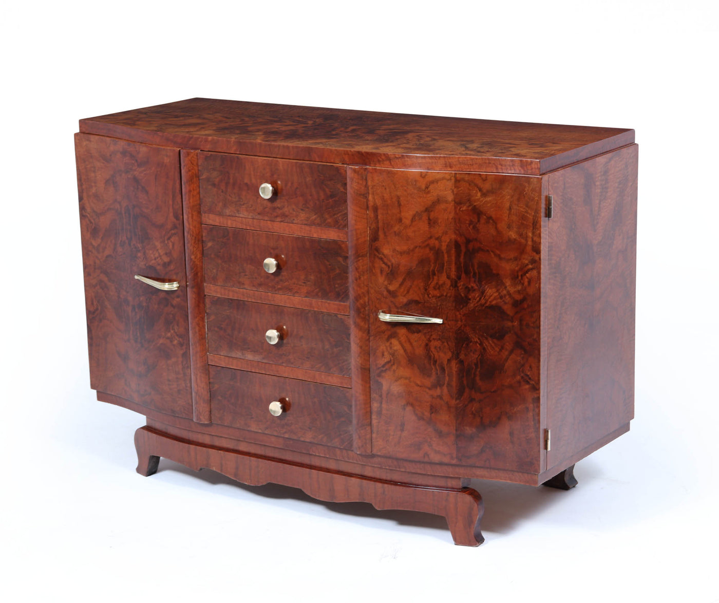 French Art Deco Small Sideboard in Walnut