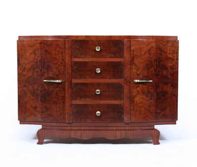 French Art Deco Small Sideboard in Walnut