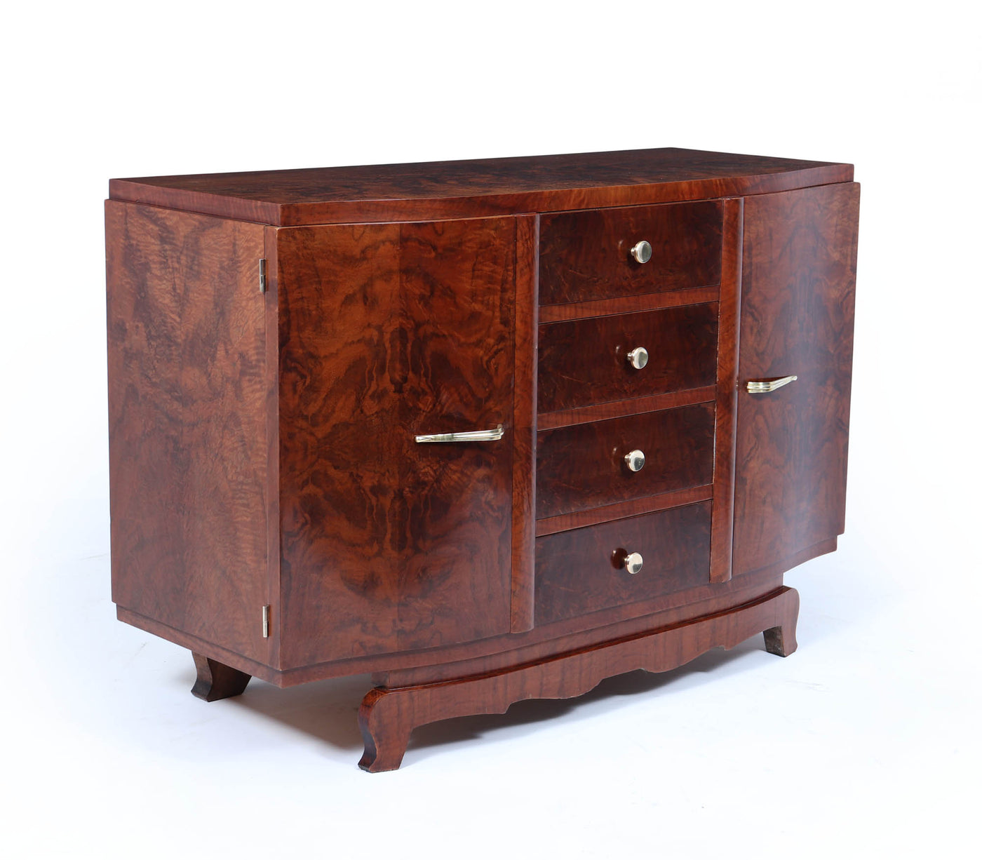 French Art Deco Small Sideboard in Walnut