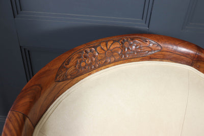 French Art Deco Walnut Armchairs