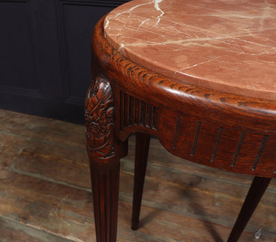 Art Deco Side Table with marble Top by Paul Follot