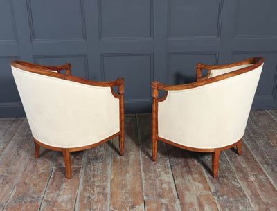 French Art Deco Walnut Armchairs