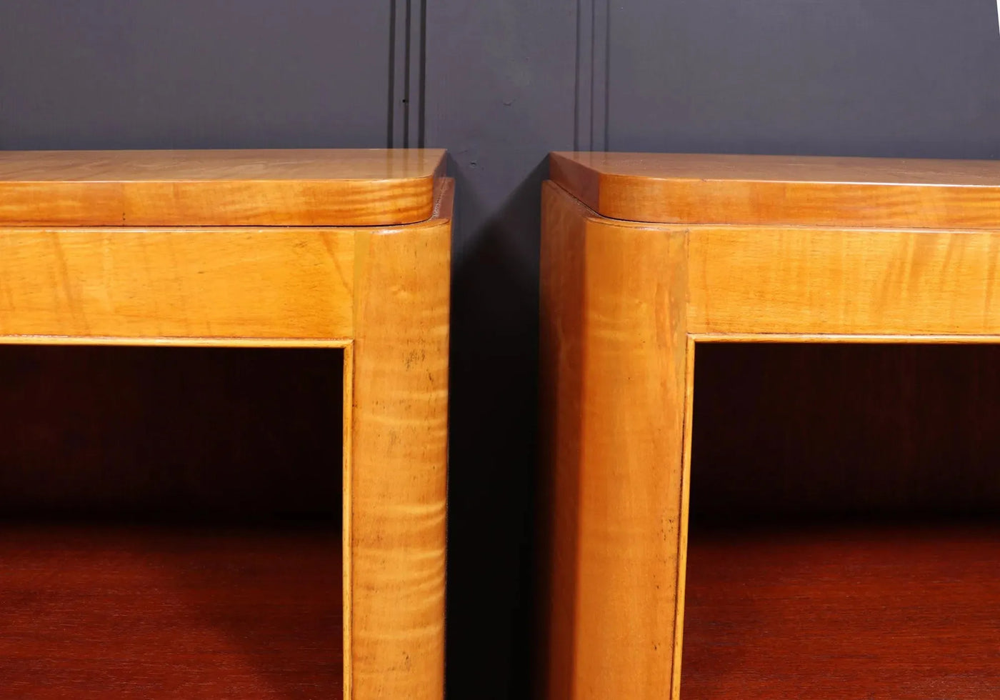 Pair of English Art Deco Sycamore Bookcases