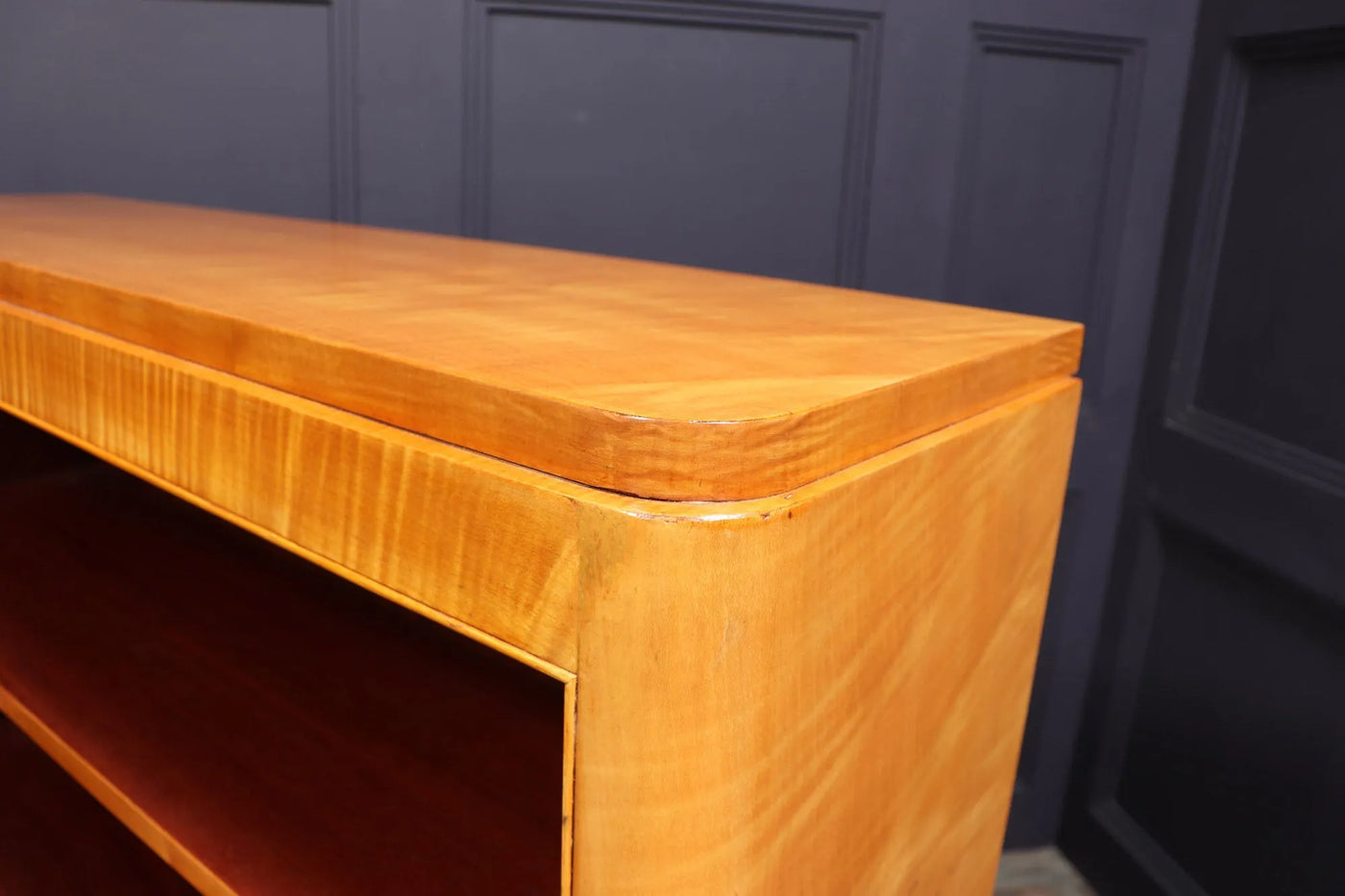 Pair of English Art Deco Sycamore Bookcases