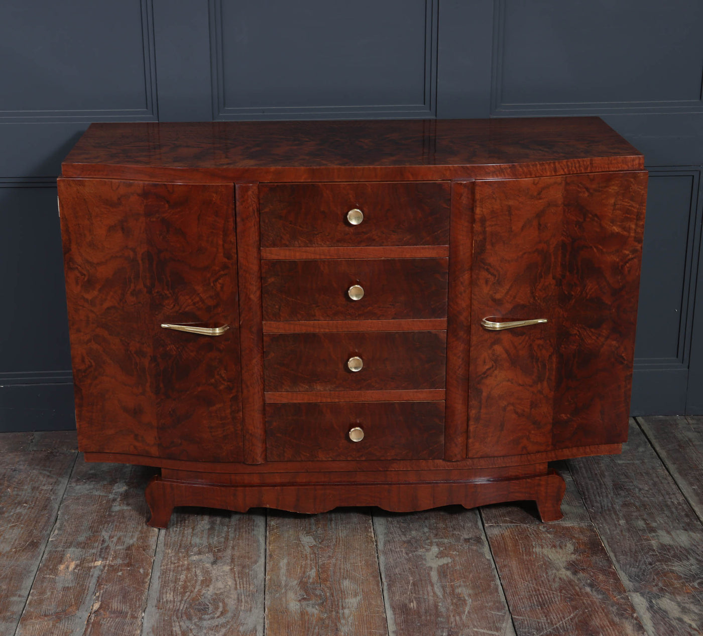 French Art Deco Small Sideboard in Walnut