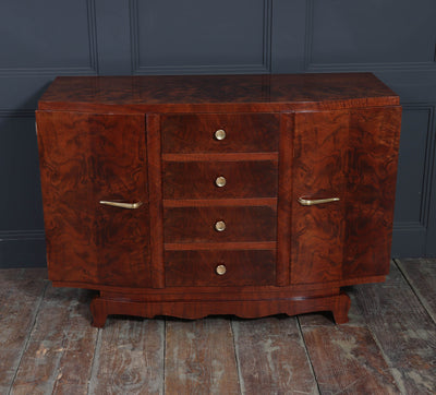 French Art Deco Small Sideboard in Walnut