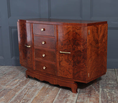 French Art Deco Small Sideboard in Walnut