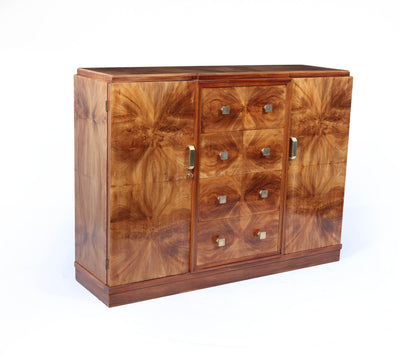 French Art Deco Walnut Sideboard