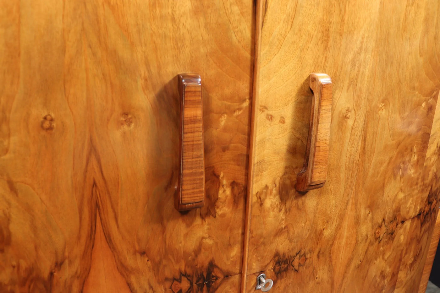 Art Deco walnut Wardrobe  handles