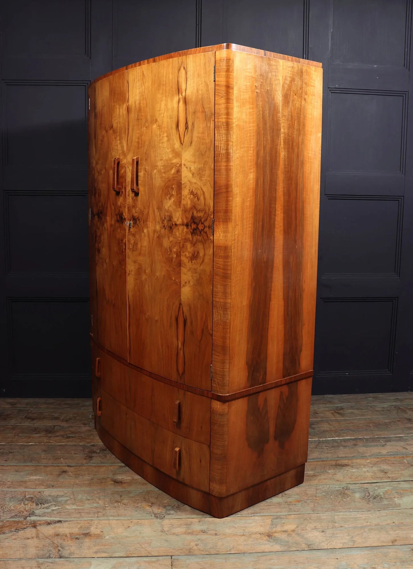 Original Art Deco Walnut Wardrobe c1930