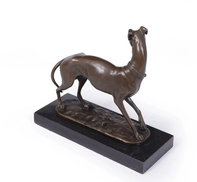 Art Deco Whippet Sculpture in Bronze by Barye