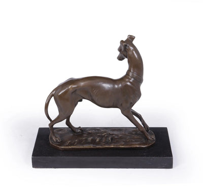 Art Deco Whippet Sculpture in Bronze by Barye