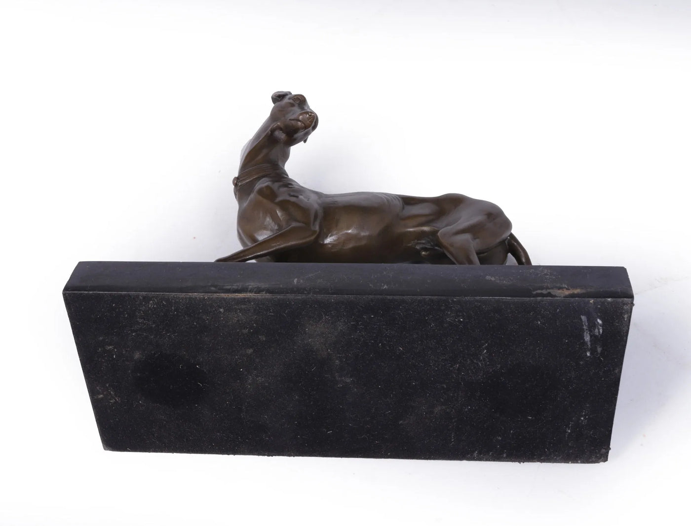 Art Deco Whippet Sculpture in Bronze by Barye