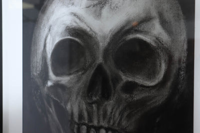 Charcoal on Paper of Skull by Thomas