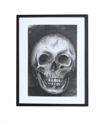 Charcoal on Paper of Skull by Thomas