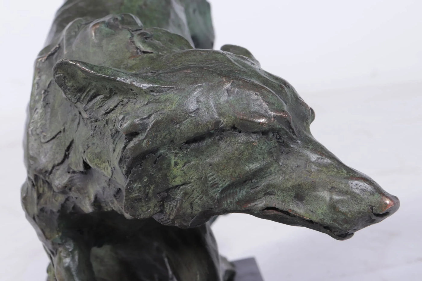 Mid Century Bronze Studio Sculpture of Wolf