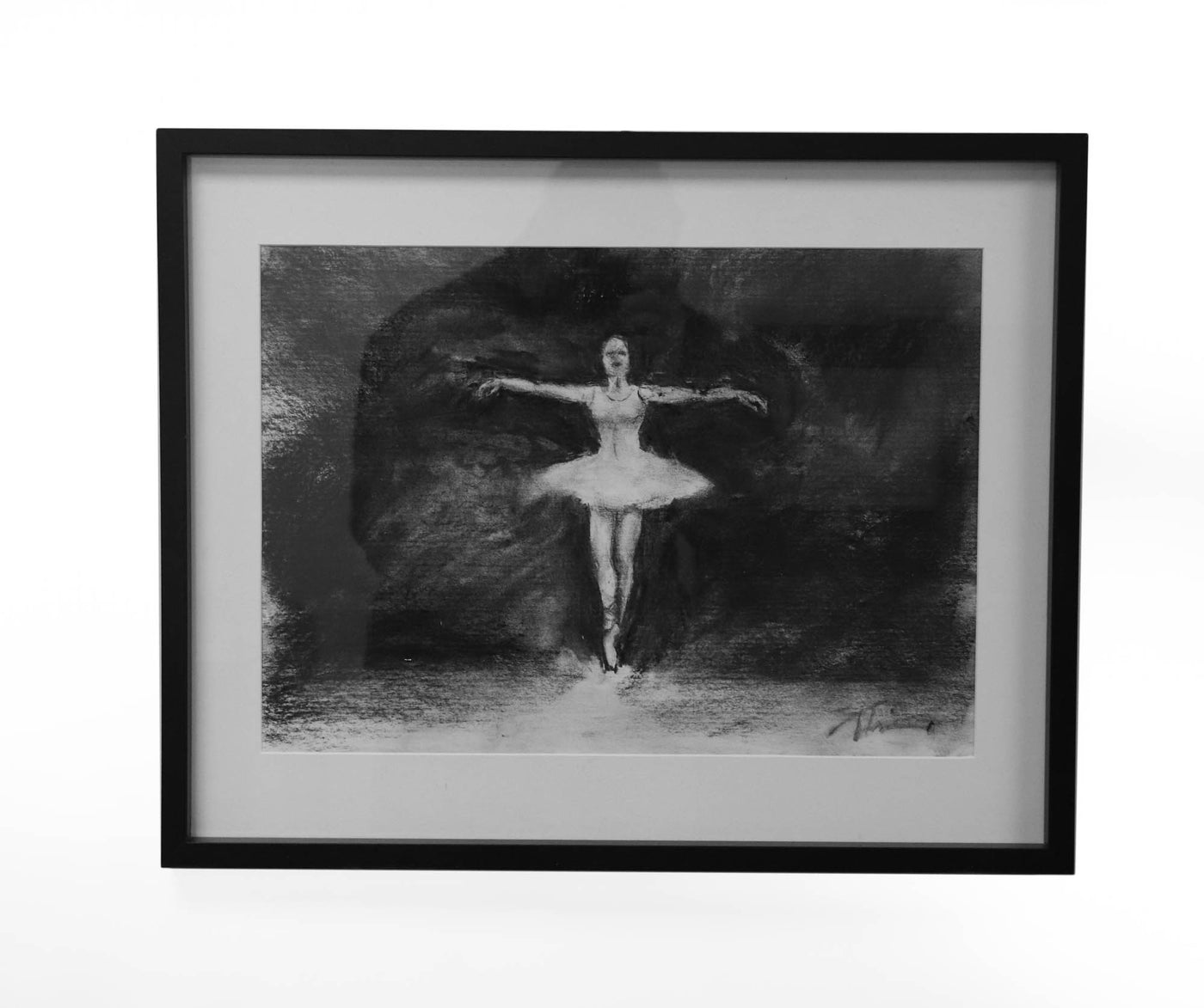 Charcoal on paper of Ballerina by Thomas