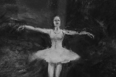 Charcoal on paper of Ballerina by Thomas