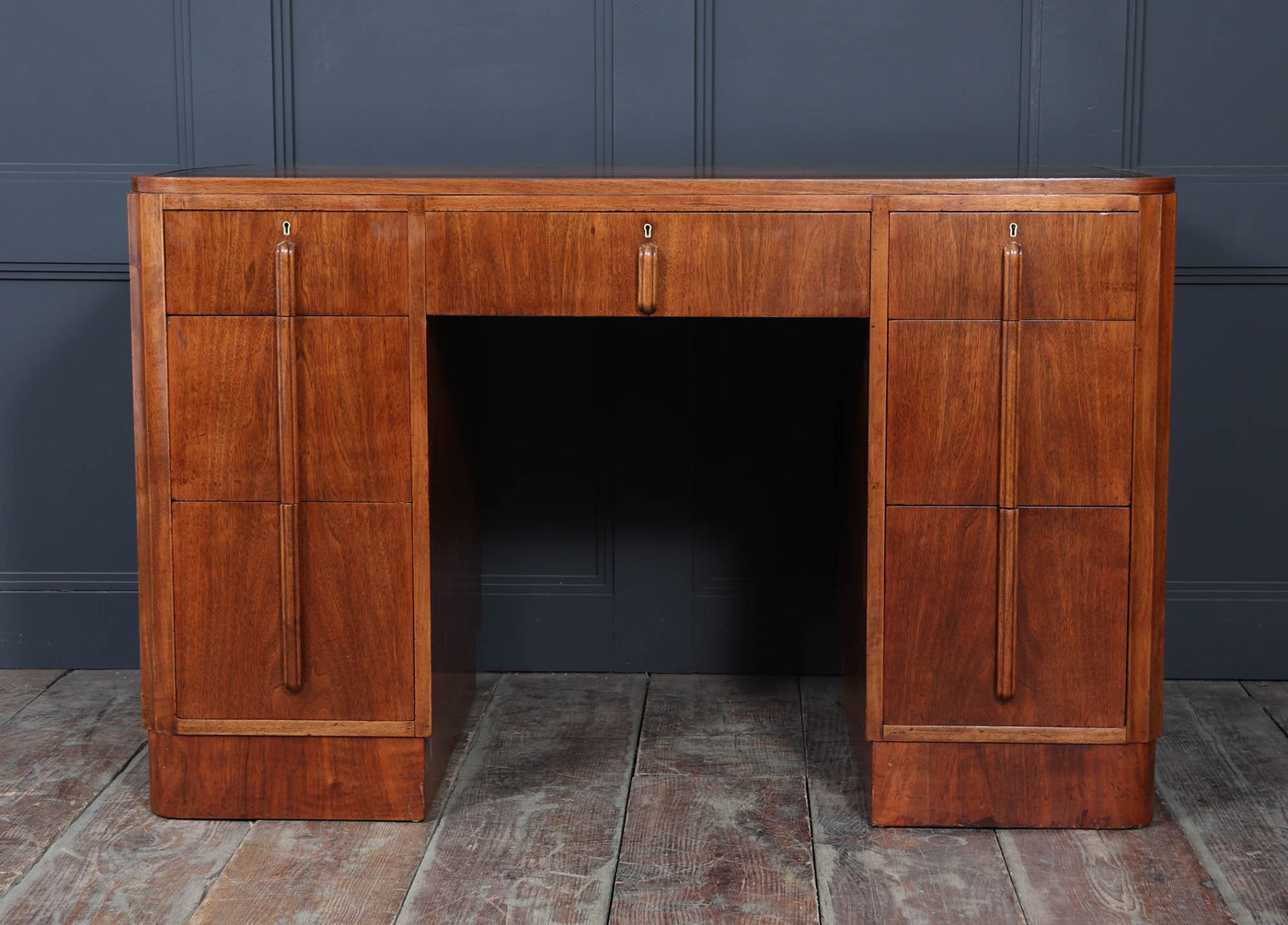 English Art Deco Desk in Walnut