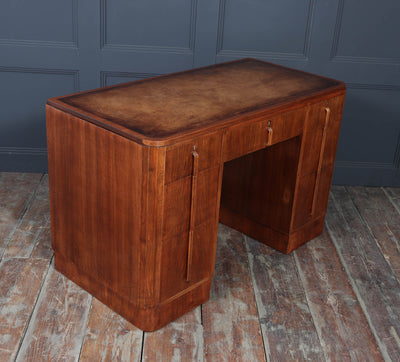 English Art Deco Desk in Walnut