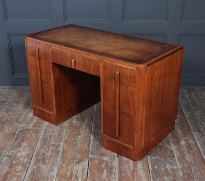 English Art Deco Desk in Walnut