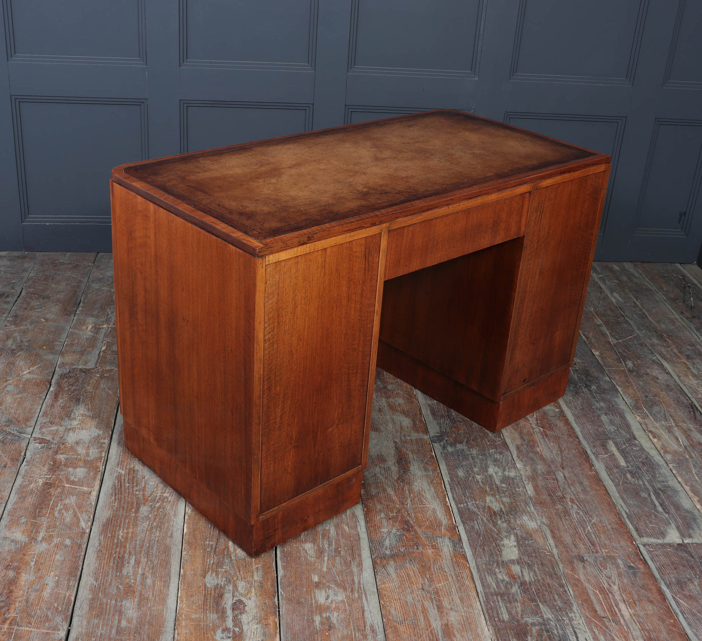 English Art Deco Desk in Walnut