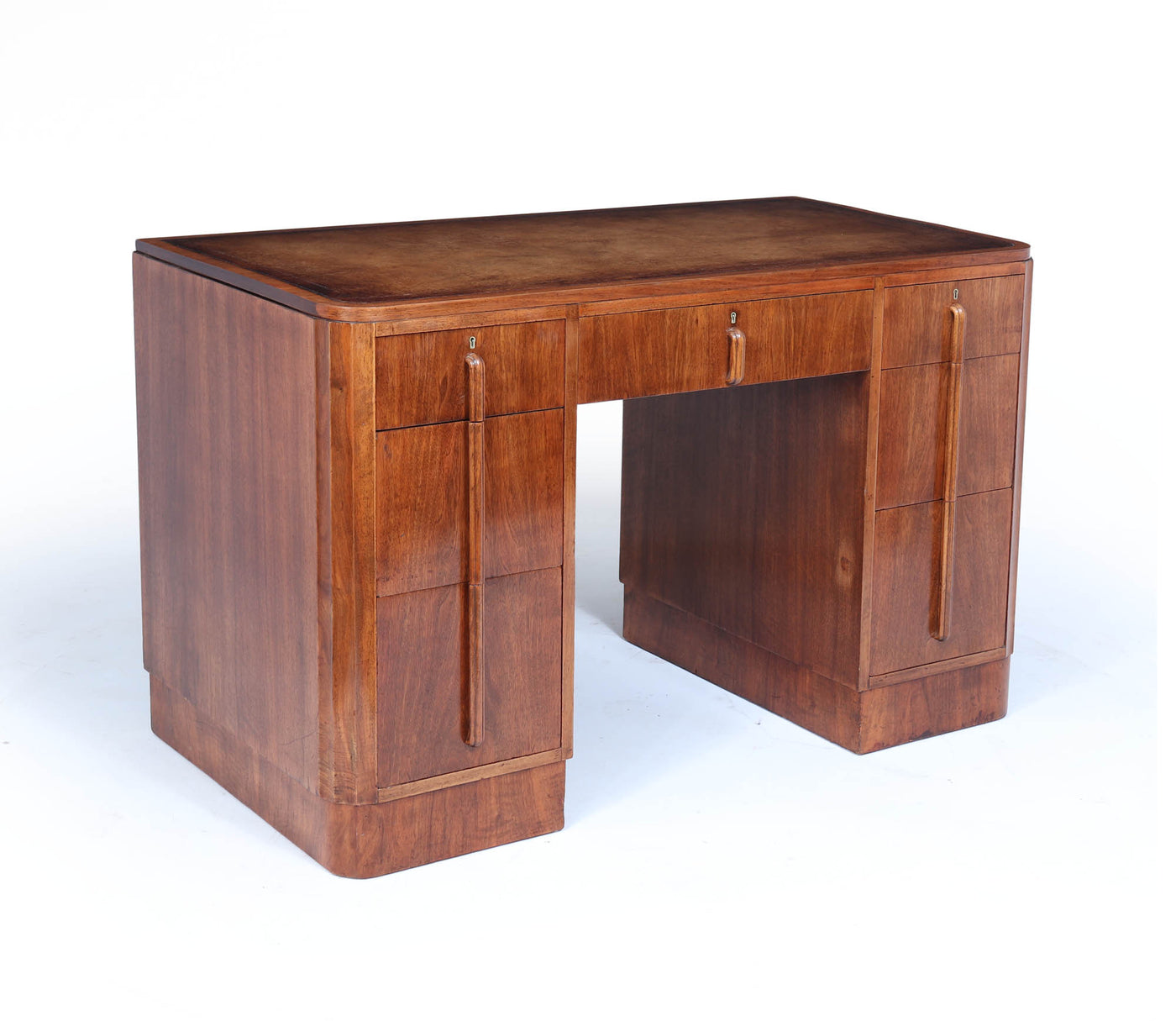 English Art Deco Desk in Walnut
