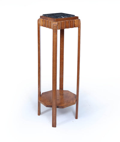 French Art Deco Oak Plant Stand