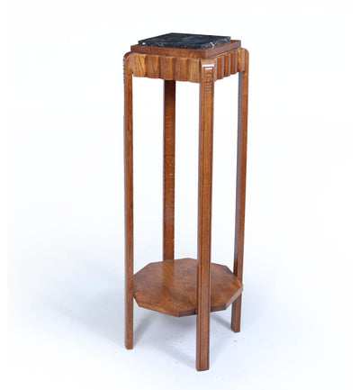 French Art Deco Oak Plant Stand