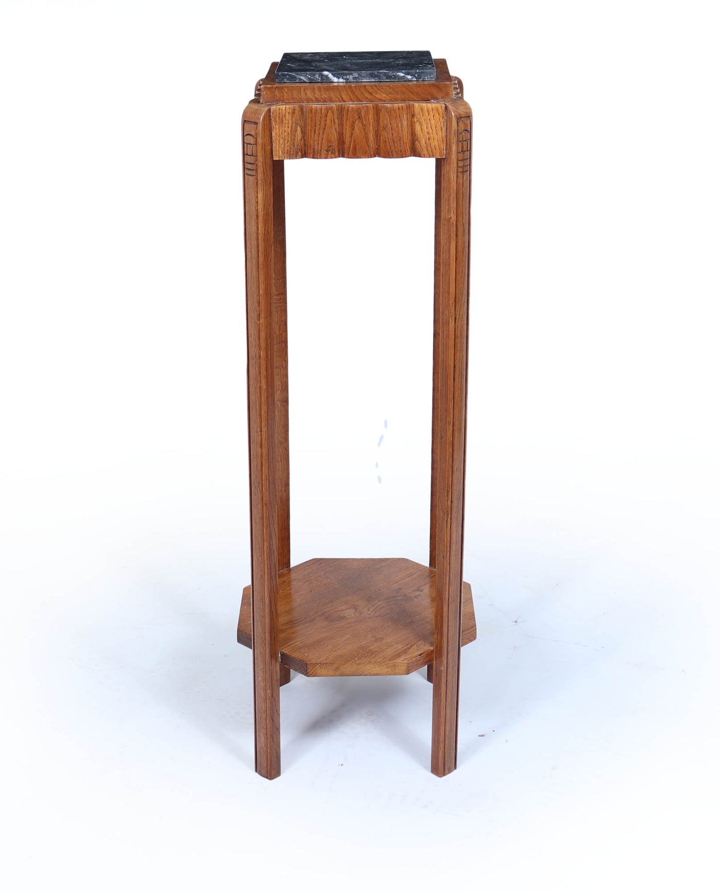 French Art Deco Oak Plant Stand