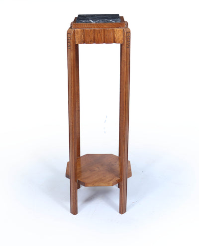 French Art Deco Oak Plant Stand