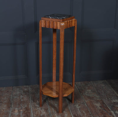 French Art Deco Oak Plant Stand