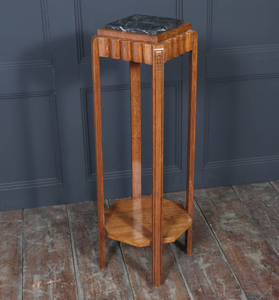 French Art Deco Oak Plant Stand