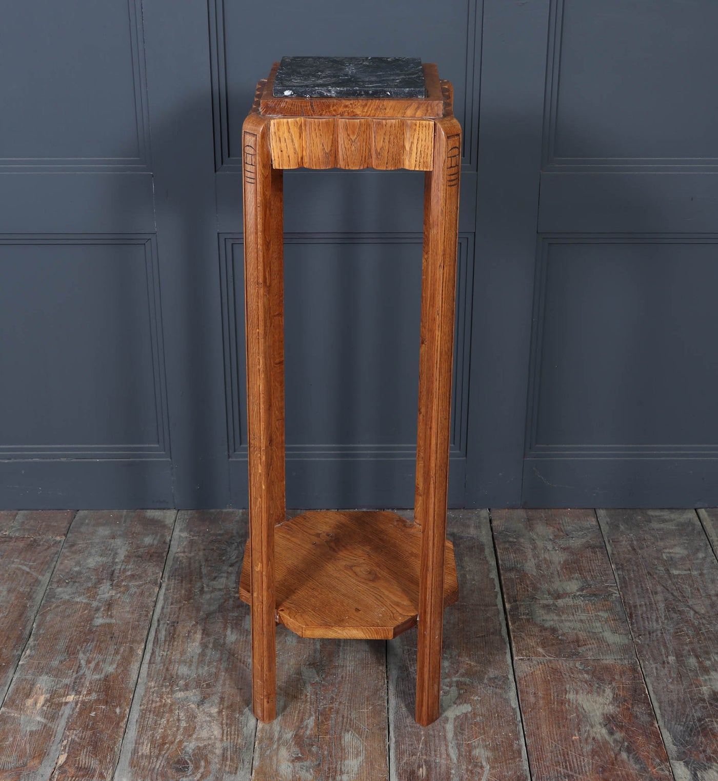 French Art Deco Oak Plant Stand