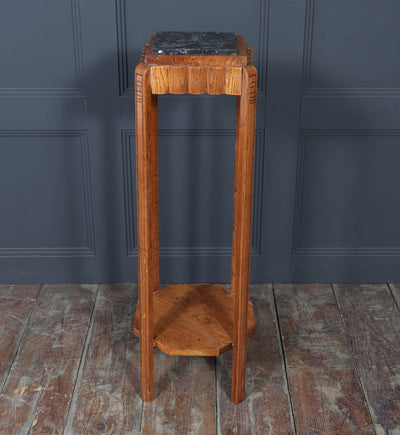 French Art Deco Oak Plant Stand