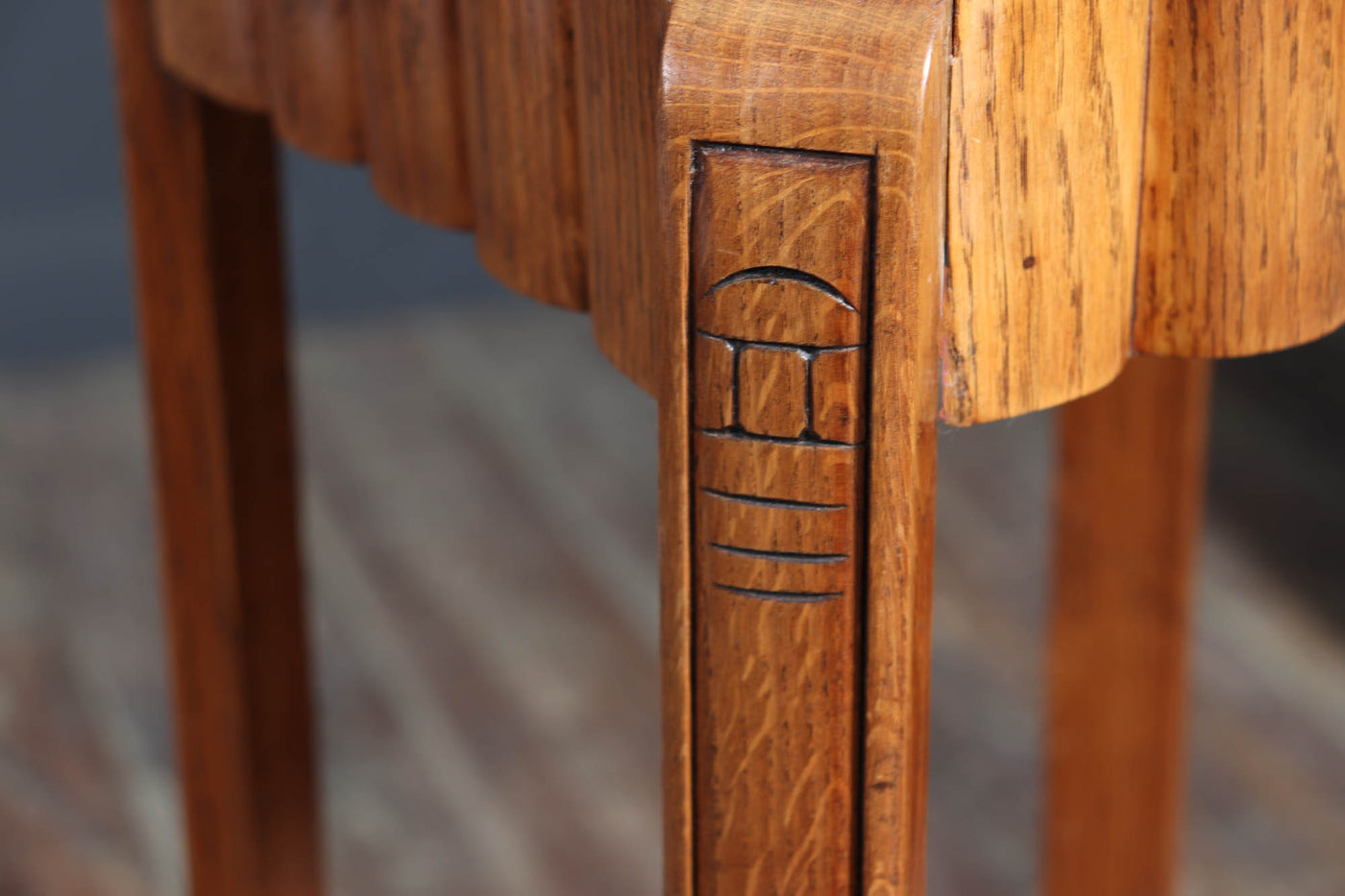 French Art Deco Oak Plant Stand