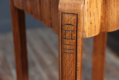 French Art Deco Oak Plant Stand