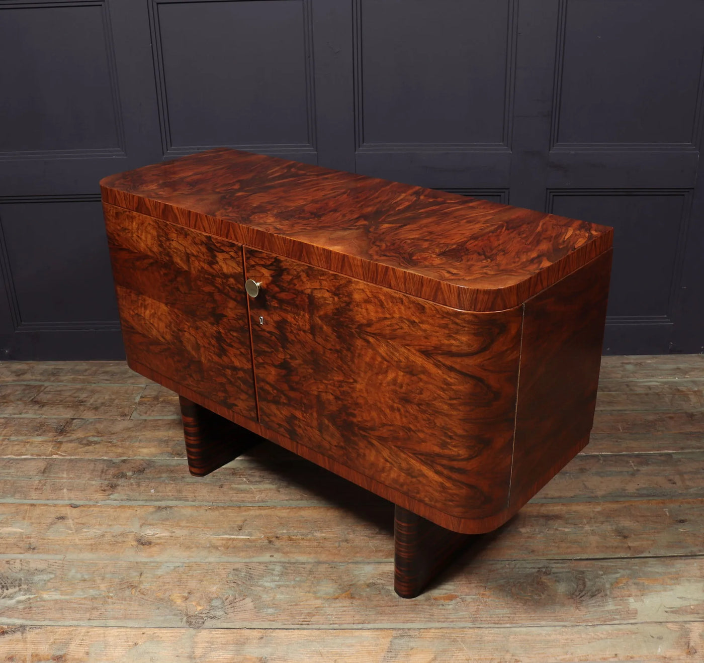 French Art Deco Walnut and Macassar Sideboard