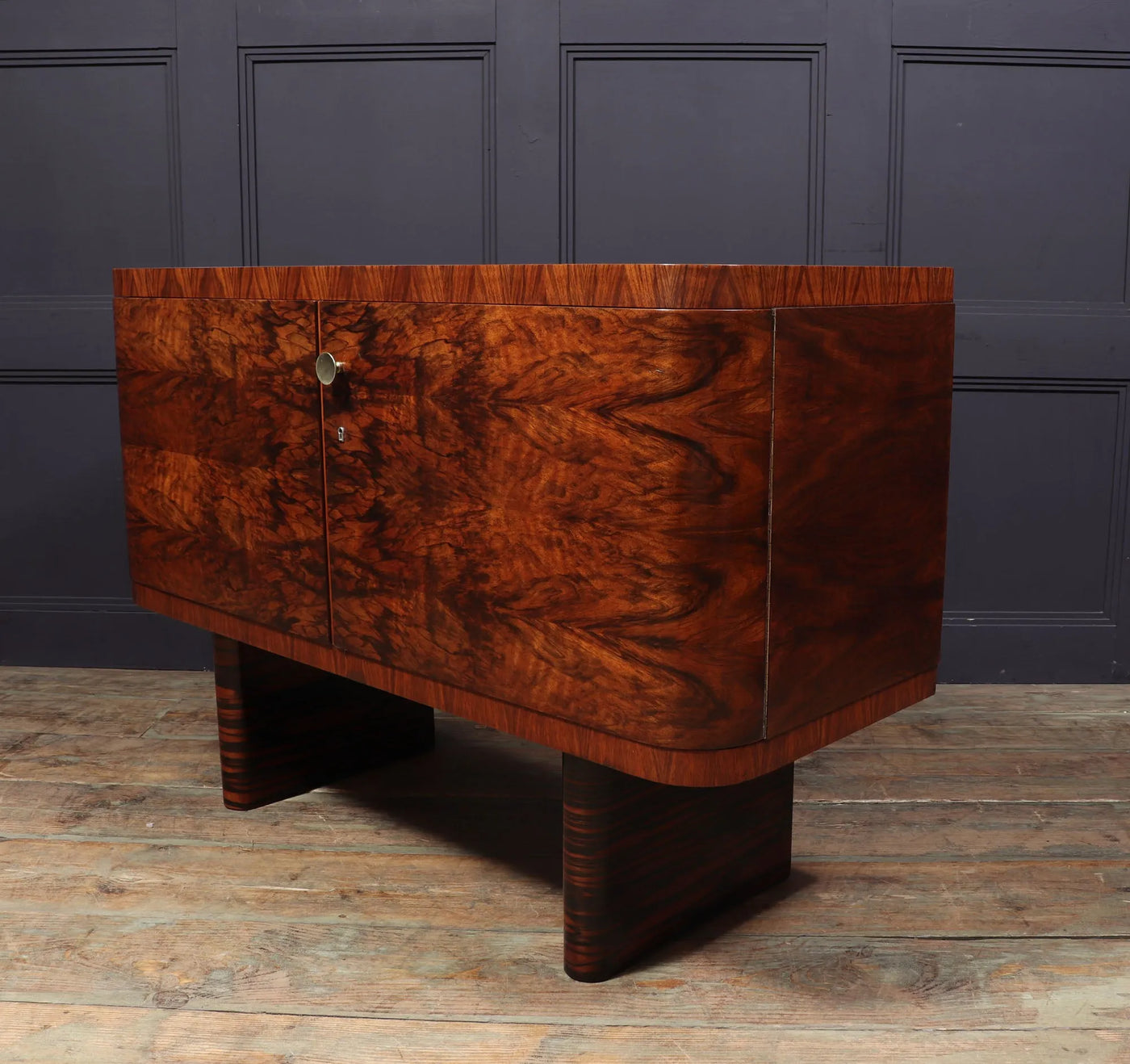 French Art Deco Walnut and Macassar Sideboard