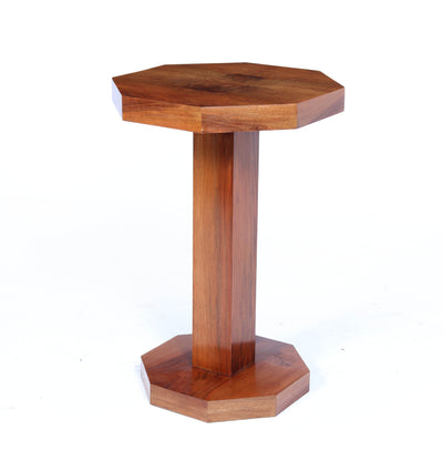 Art Deco Octagonal Walnut Pedestal Table