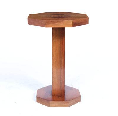 Art Deco Octagonal Walnut Pedestal Table