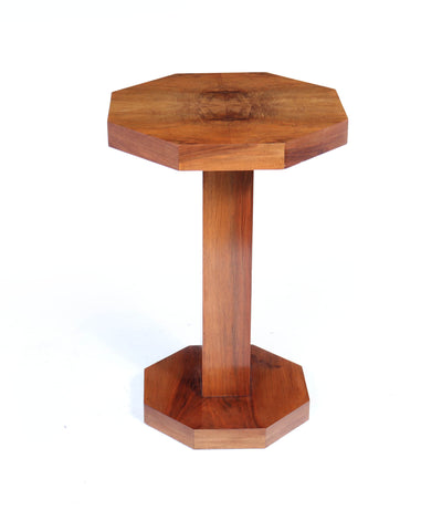 Art Deco Octagonal Walnut Pedestal Table