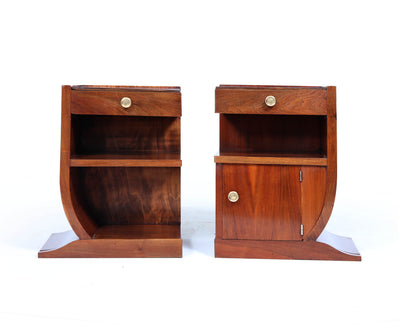 Pair of Art Deco Walnut Bedside Cabinets