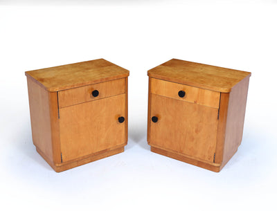 Pair of Art Deco Maple Bedside Cabinets