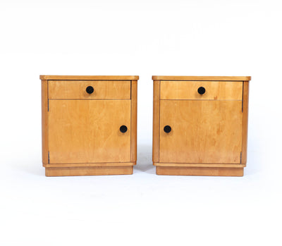Pair of Art Deco Maple Bedside Cabinets